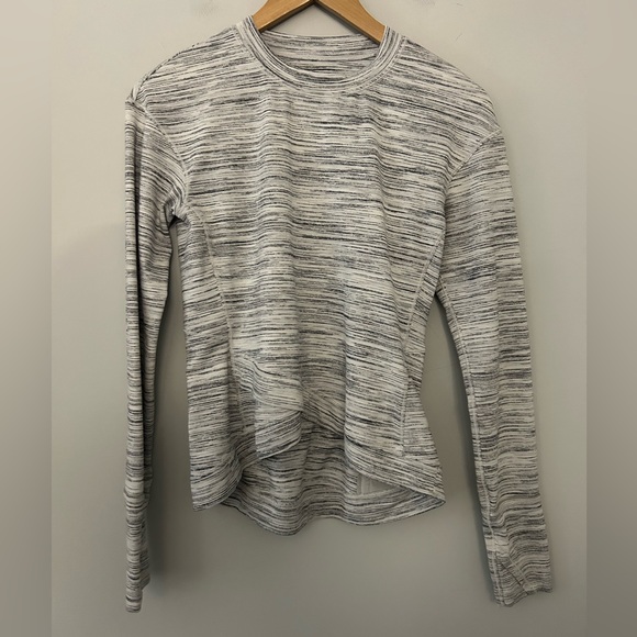 Lululemon Close to Crossing Long Sleeve Rulu Space Dye Camo White Silver Spoon - Picture 2 of 6